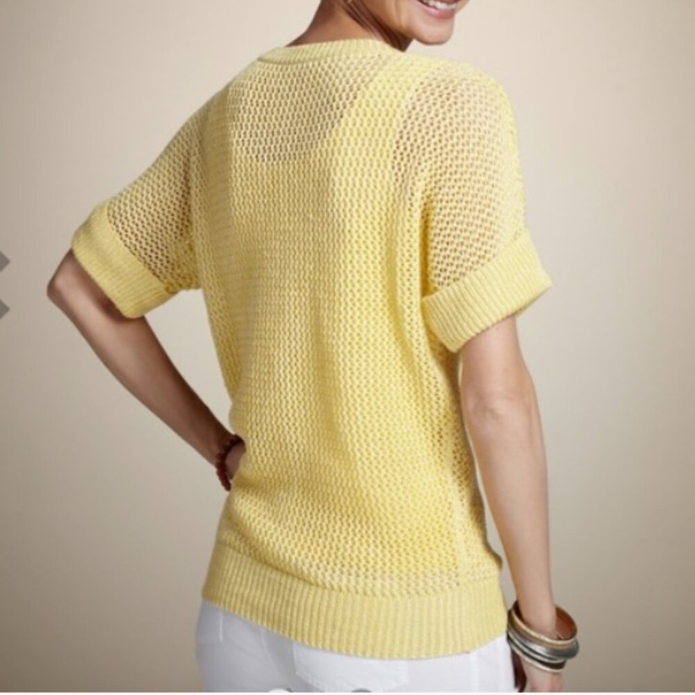 Chico's yellow cielo pullover sweater XL